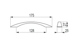 Úchytka Berga 128 Dub lakovaný 